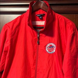 Sport-Tek Red Windbreaker Jacket Wisconsin Honor Flight “Every Day is a Bonus”